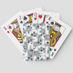 Retro Mid Century Modern Kosmisch Abstract Patroon Pokerkaarten