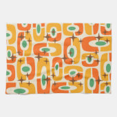 Retro Mid Century Modern Kosmisch Abstract Patroon Theedoek (Horizontaal)