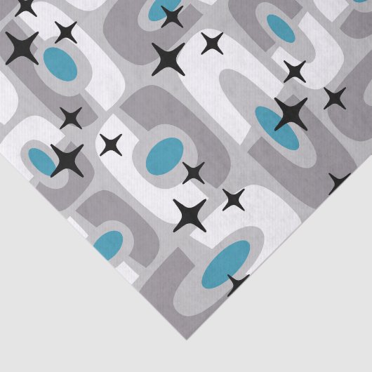 Retro Mid Century Modern Kosmisch Abstract Patroon Tissuepapier (Detail)