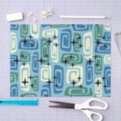 Retro Mid Century Modern Kosmisch Abstract Patroon Tissuepapier (Craft)