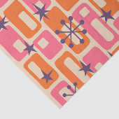 Retro Mid Century Modern Kosmisch Abstract Patroon Tissuepapier (Detail)