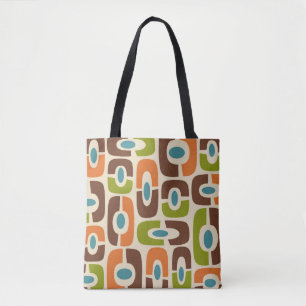 Retro Mid Century Modern Kosmisch Abstract Patroon Tote Bag