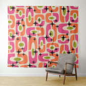 Retro Mid Century Modern Kosmisch Abstract Patroon Wandkleed (In Situ (horizontaal))