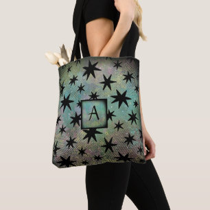 Retro Mid Century Modern Monogram Tote Bag