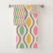 Retro Mid Century Modern Ogee Patroon Bad Handdoek (Insitu)