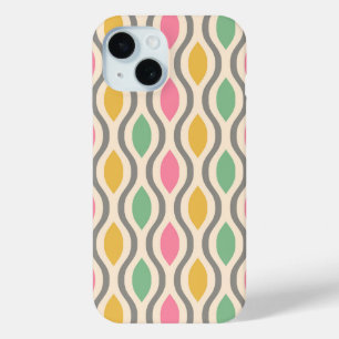 Retro Mid Century Modern Ogee Patroon iPhone 15 Case