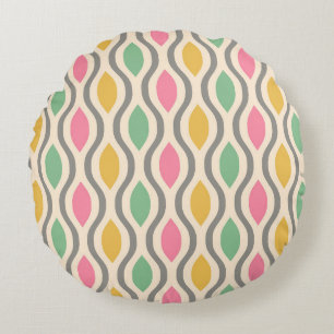 Retro Mid Century Modern Ogee Patroon Rond Kussen