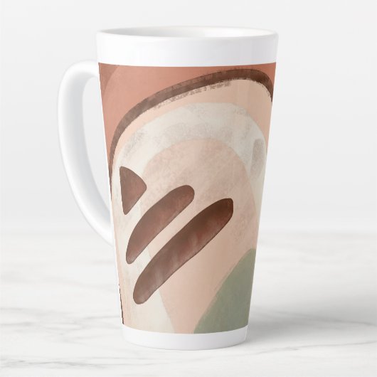 Retro Mid Century Modern Organic Shapes Abstract Latte Mok (Linkerhoek)