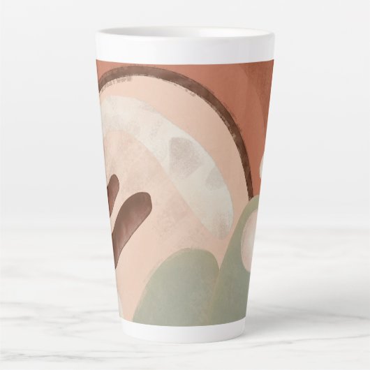 Retro Mid Century Modern Organic Shapes Abstract Latte Mok (Voorkant)