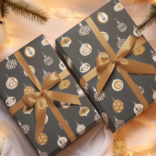 Retro Mid Century Modern Ornament Kerst Cadeaupapier