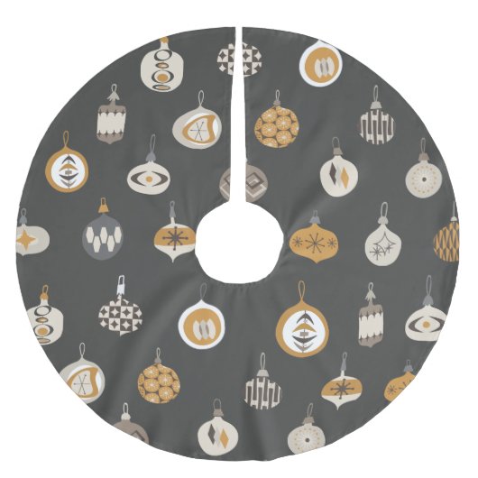 Retro Mid Century Modern Ornament Kerst Kerstboom Rok (Voorkant)