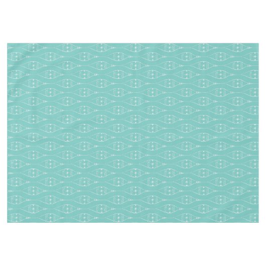 Retro Mid Century Modern Ornament Patroon Tafelkleed (Voorkant (Horizontaal))