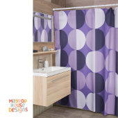 Retro Mid Century Modern Paarse Douchegordijn