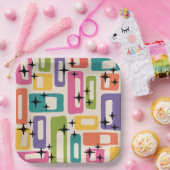 Retro Mid Century Modern Papieren Bordje (Feest)