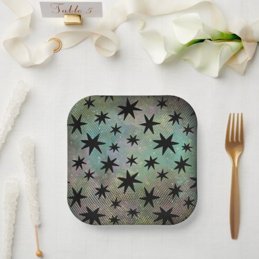 Retro Mid-Century Modern Papieren Bordje (Huwelijk)