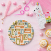 Retro Mid Century Modern Papieren Bordje (Feest)