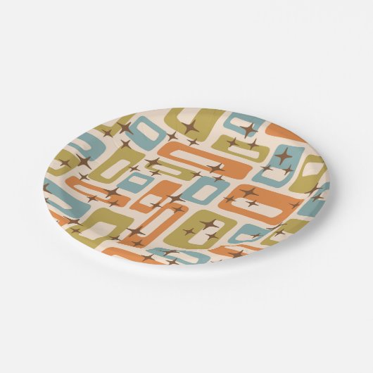 Retro Mid Century Modern Papieren Bordje (Gekanteld)