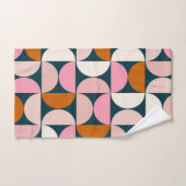 Retro Mid Century Modern Pattern Blue Blush Pink Bad Handdoek (Handdoek)
