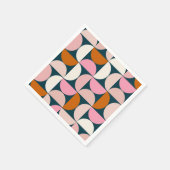 Retro Mid Century Modern Pattern Blue Blush Pink Servet (Hoek)