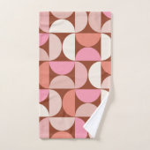 Retro Mid Century Modern Pattern Brown Pink Oranje Bad Handdoek (Handdoek)