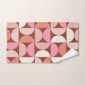 Retro Mid Century Modern Pattern Brown Pink Oranje Bad Handdoek (Handdoek)