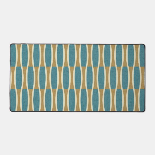 Retro Mid Century Modern Pin Stripes Patroon Bureaumat (Voorkant)