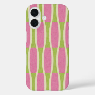 Retro Mid Century Modern Pin Stripes Patroon iPhone 16 Hoesje