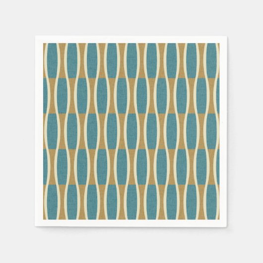 Retro Mid Century Modern Pin Stripes Patroon Servet (Voorkant)