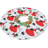 Retro Mid Century Modern Red en Black Dog Kerstboom Rok (Gekanteld)