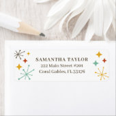 Retro Mid Century Modern Retour-adreslabel Etiket (Insitu)