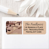 Retro Mid Century Modern Retour-adreslabel Etiket (Insitu)