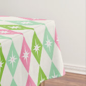 Retro Mid Century Modern Roze & Groen Diamanten Tafelkleed (Voorbeeld)