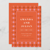 Retro Mid Century Modern Sinaasappel All-in-One We Kaart (Voorkant / Achterkant)