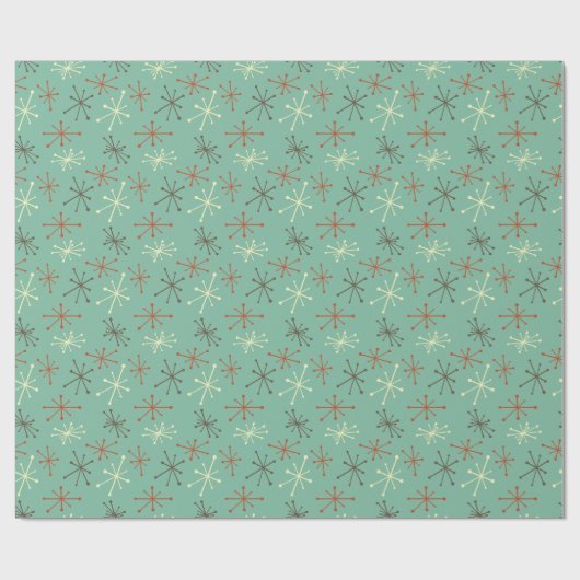 Retro Mid Century Modern Sputnik inpakpapier (Vlak)