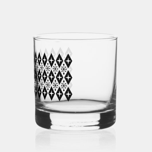 Retro Mid Century Modern Starburst Patroon Whisky Glas (Links)