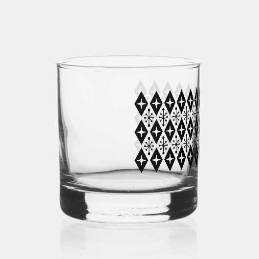 Retro Mid Century Modern Starburst Patroon Whisky Glas (Rechts)