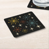Retro Mid Century Modern Starburst Pattern Kartonnen Onderzetters (Schuin)