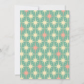Retro Mid Century Modern Stars Blauwgroen & Roze Kaart (Achterkant)