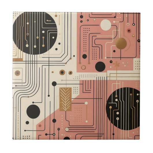 Retro Mid Century Modern  Tegeltje (Voorkant)