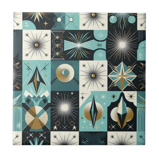 Retro Mid Century Modern Tegeltje (Voorkant)