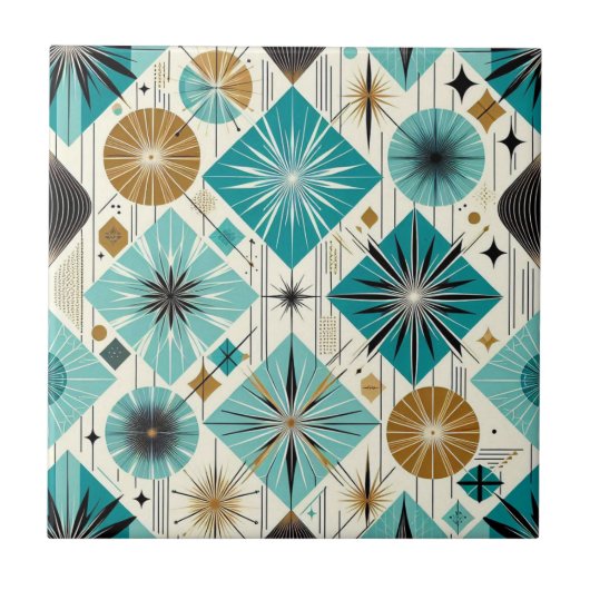 Retro Mid Century Modern  Tegeltje (Voorkant)