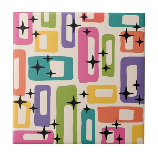 Retro Mid Century Modern Tegeltje (Voorkant)