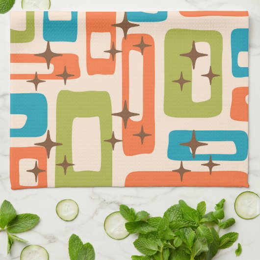 Retro Mid Century Modern Theedoek (Gevouwen)