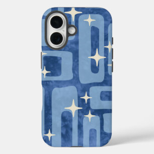 Retro Mid Century Modern Tie Dye Abstract Pattern iPhone 16 Hoesje