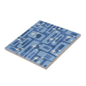Retro Mid Century Modern Tie Dye Abstract Pattern Tegeltje (Zijkant)