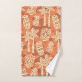 Retro Mid Century Modern Tiki Patroon Bad Handdoek (Handdoek)