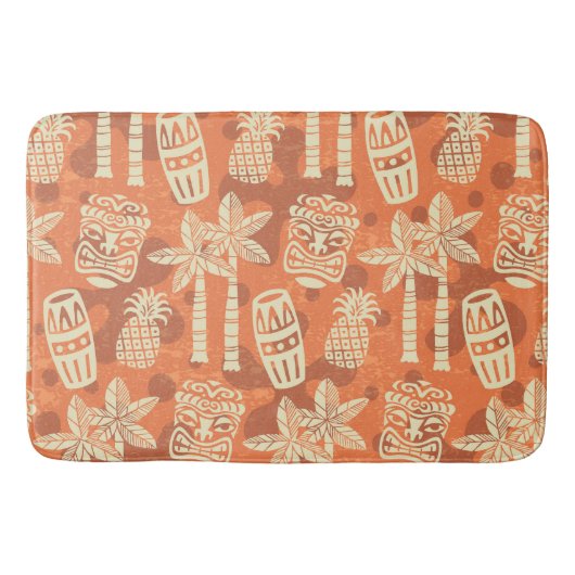 Retro Mid Century Modern Tiki Patroon Badmat (Voorkant)