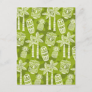 Retro Mid Century Modern Tiki Patroon Briefkaart