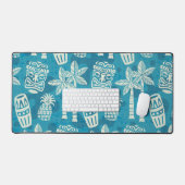 Retro Mid Century Modern Tiki-patroon Bureaumat (Keyboard & Muis)