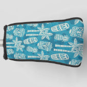 Retro Mid Century Modern Tiki Patroon Golfheadcover (Voorkant)